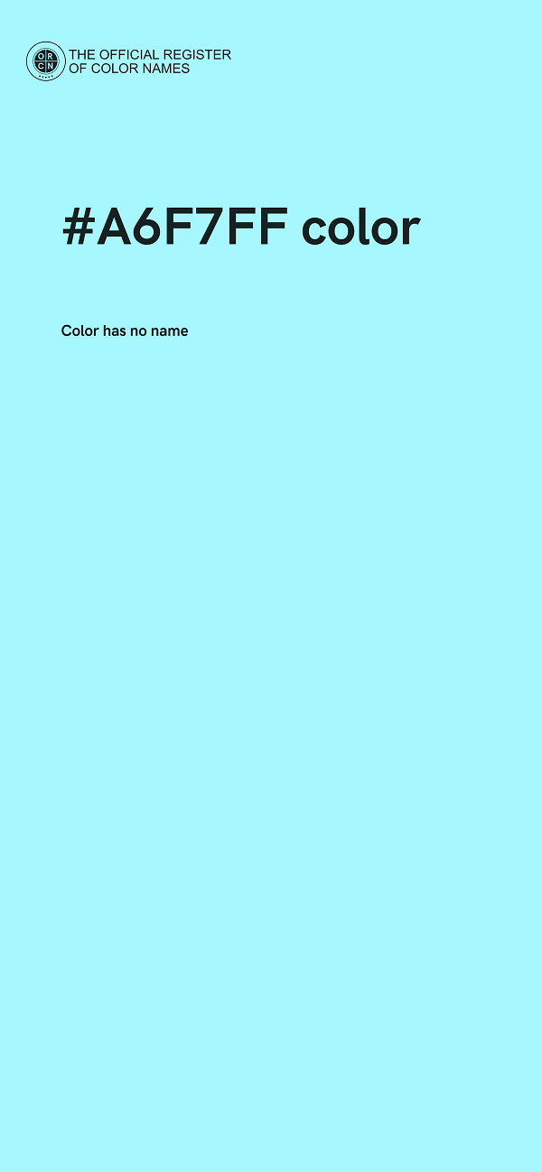 #A6F7FF color image