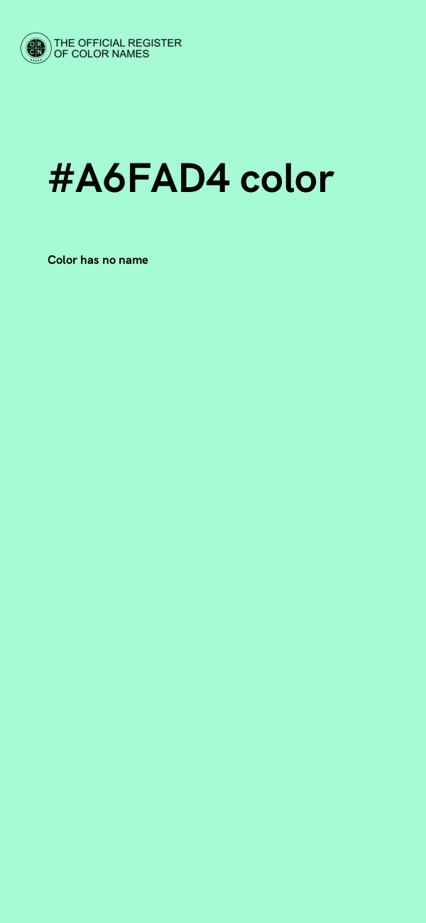 #A6FAD4 color image