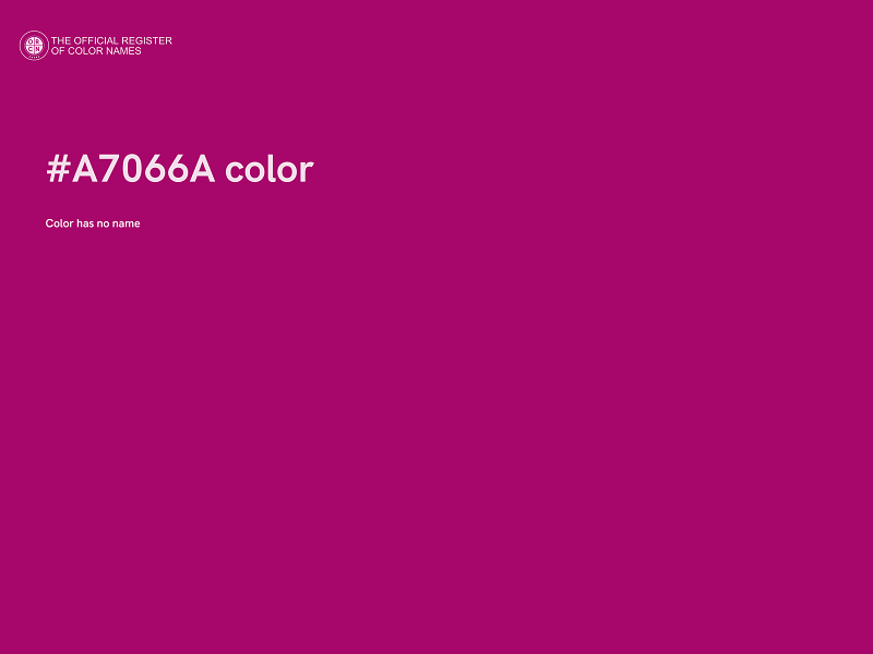 #A7066A color image