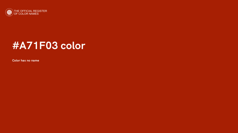 #A71F03 color image