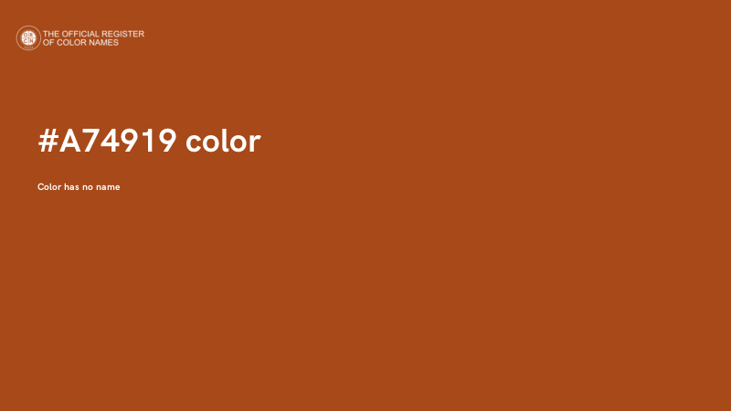 #A74919 color image