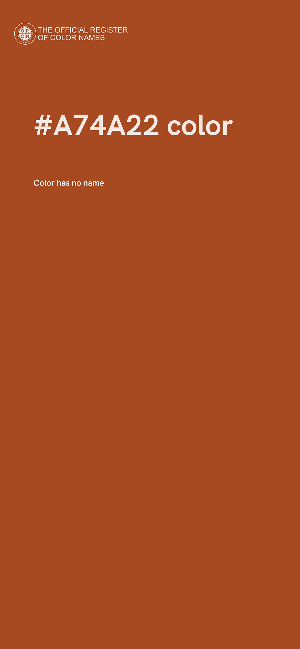 #A74A22 color image