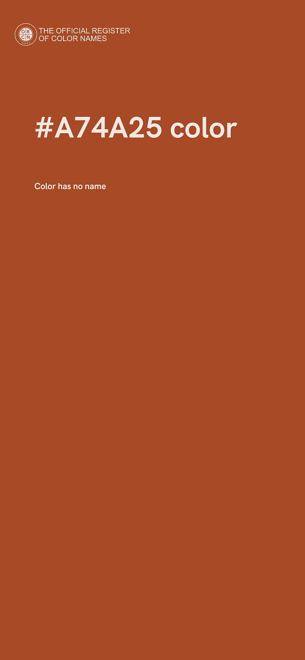 #A74A25 color image