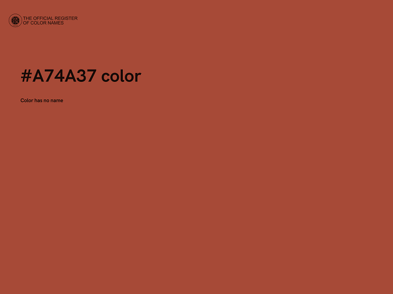 #A74A37 color image