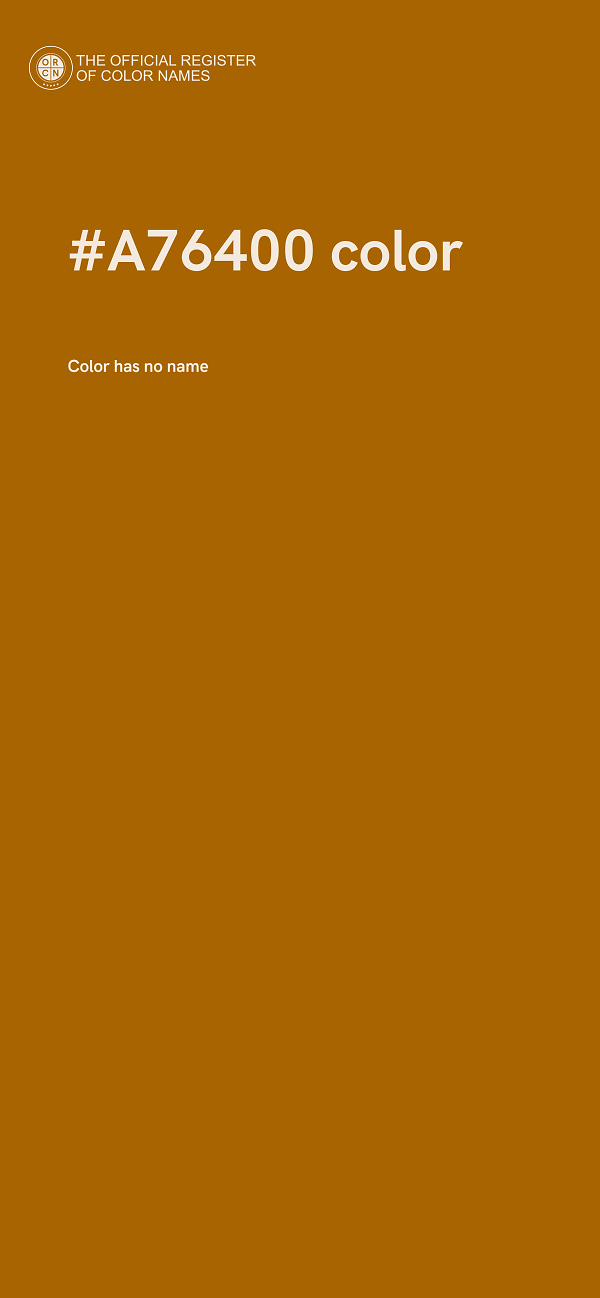#A76400 color image