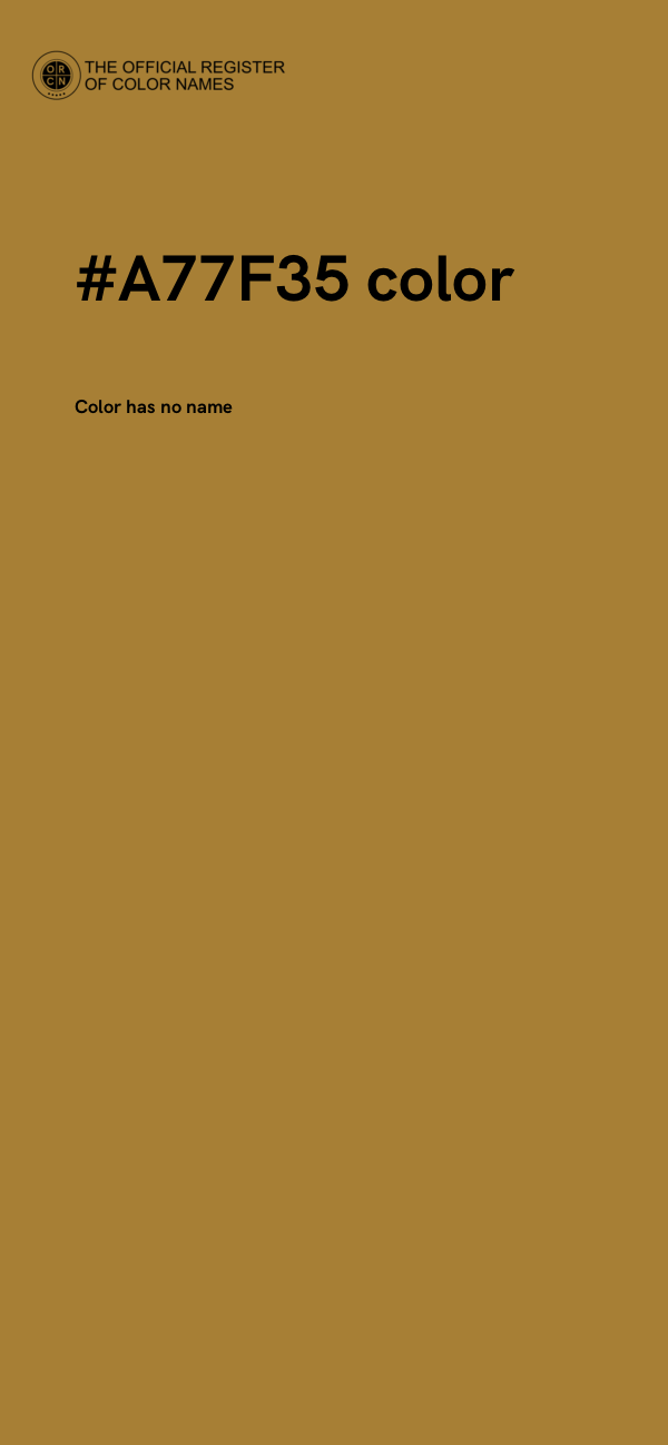 #A77F35 color image