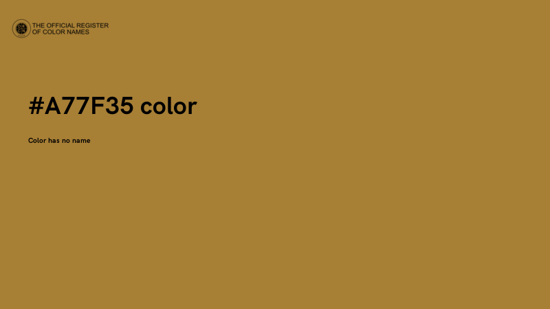 #A77F35 color image