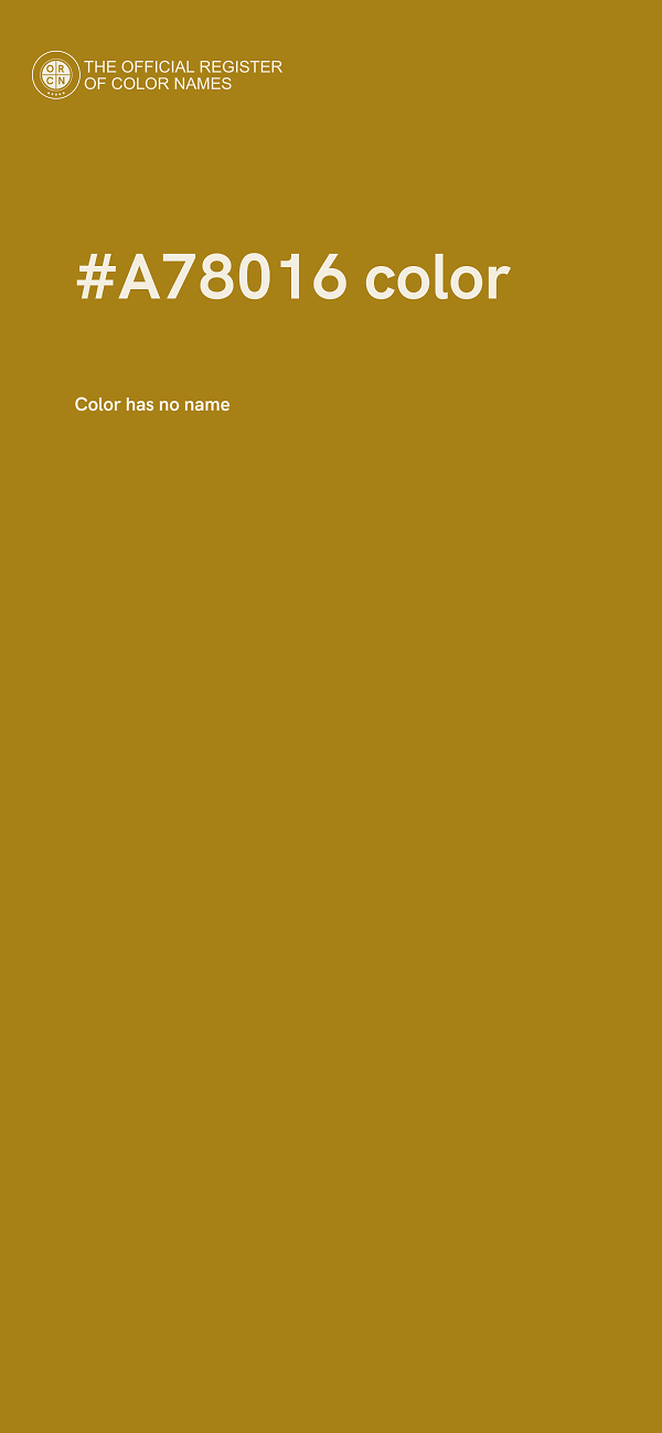 #A78016 color image