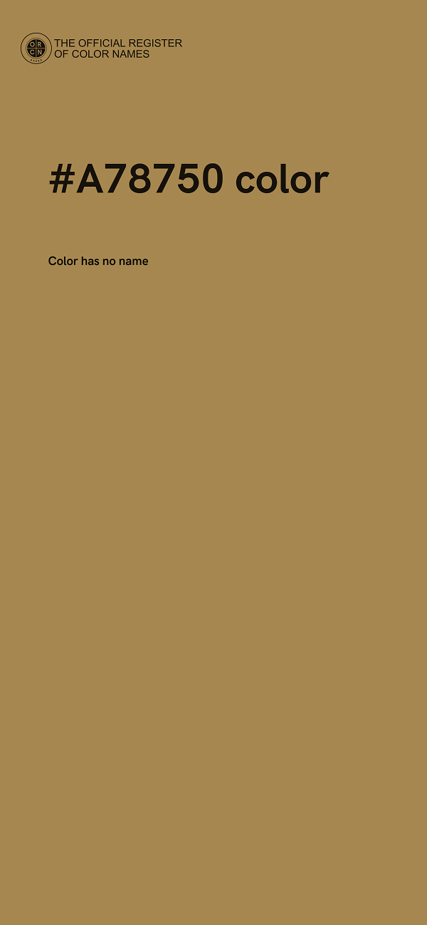 #A78750 color image