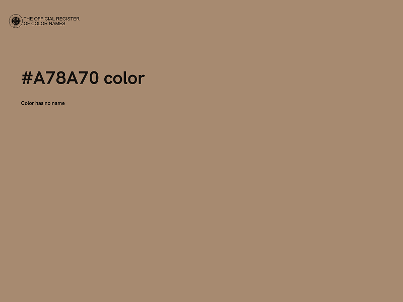 #A78A70 color image