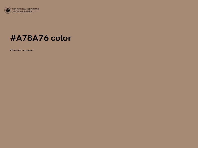 #A78A76 color image