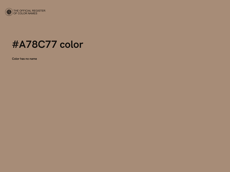 #A78C77 color image