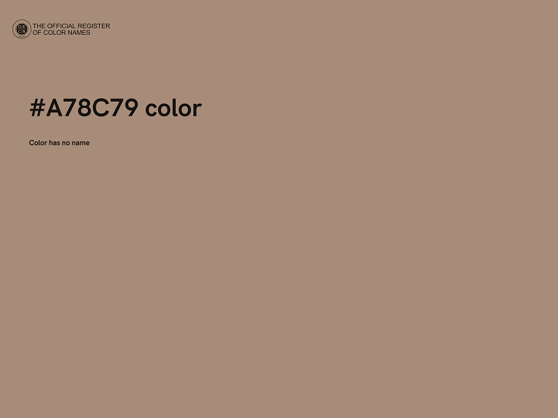 #A78C79 color image