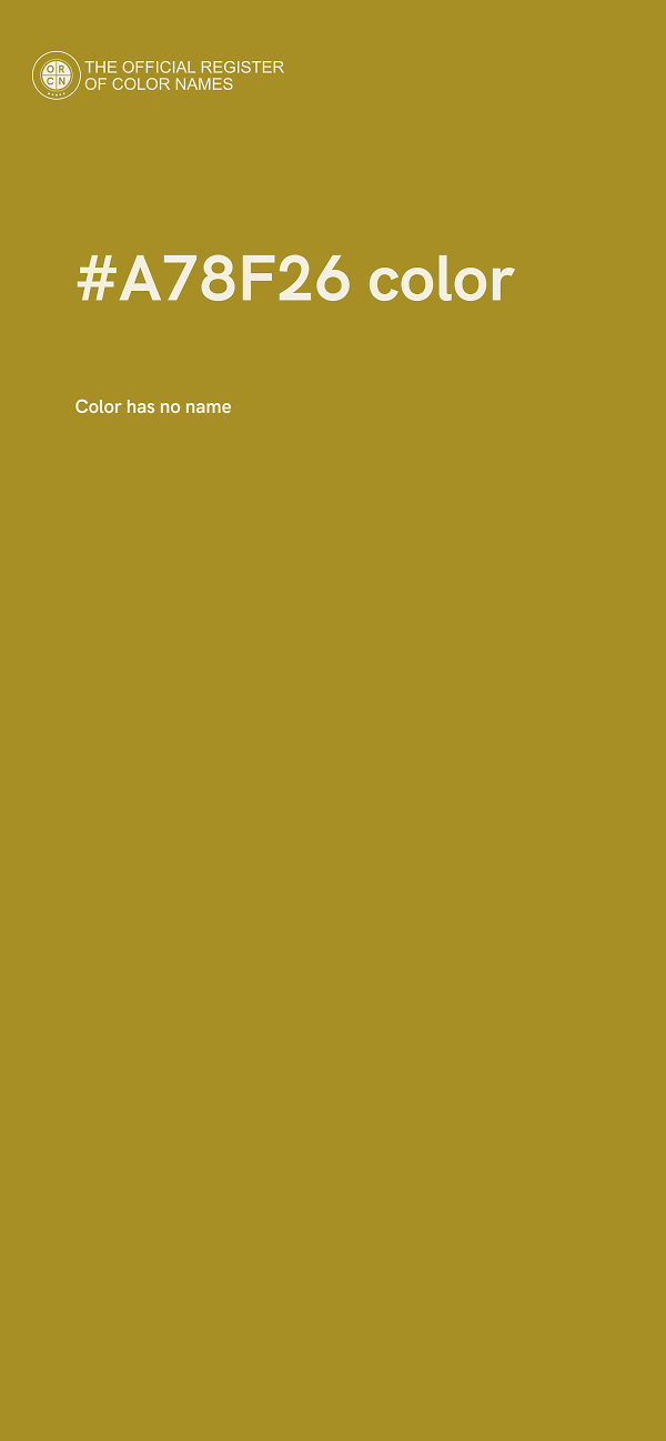 #A78F26 color image