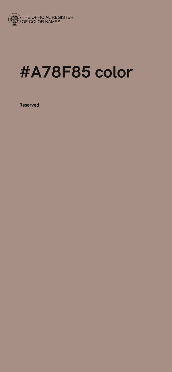 #A78F85 color image