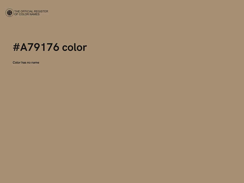 #A79176 color image