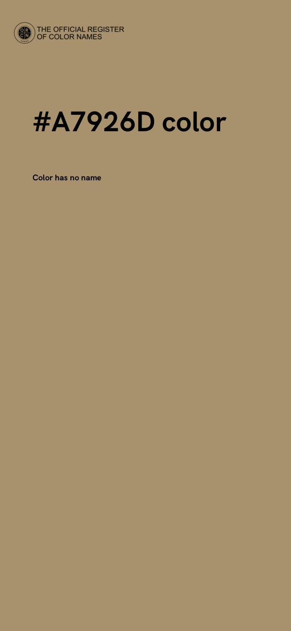 #A7926D color image
