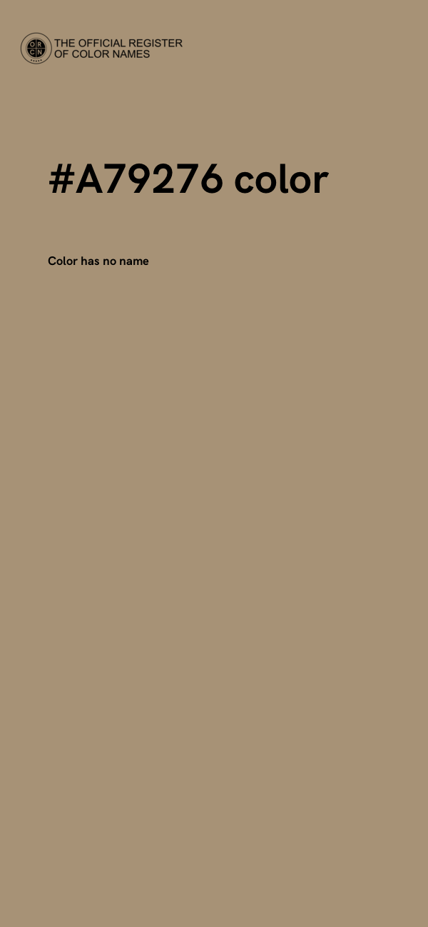 #A79276 color image