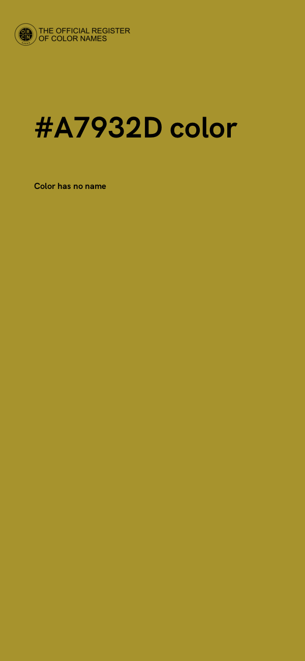 #A7932D color image