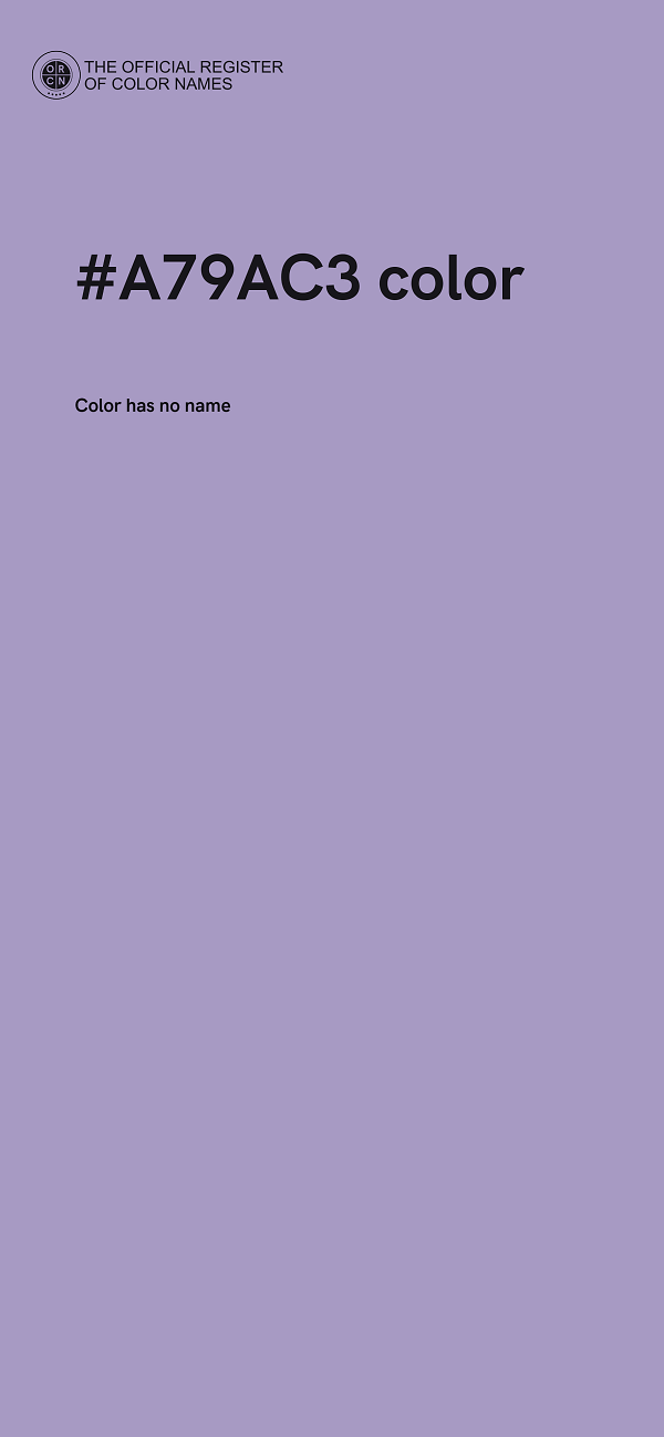 #A79AC3 color image