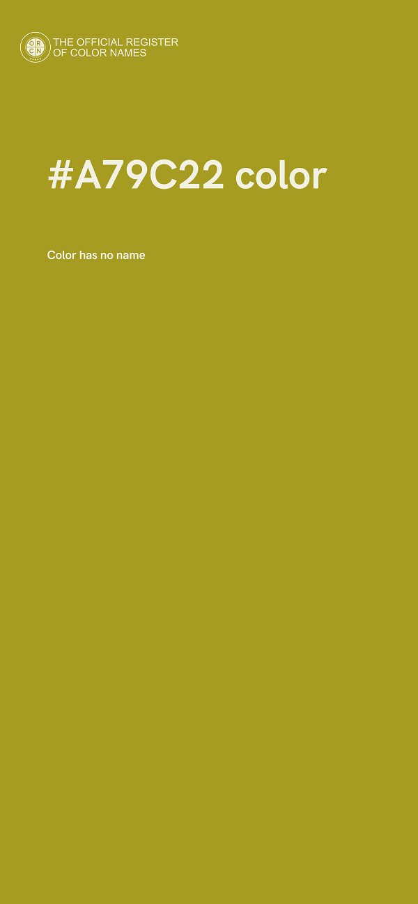 #A79C22 color image