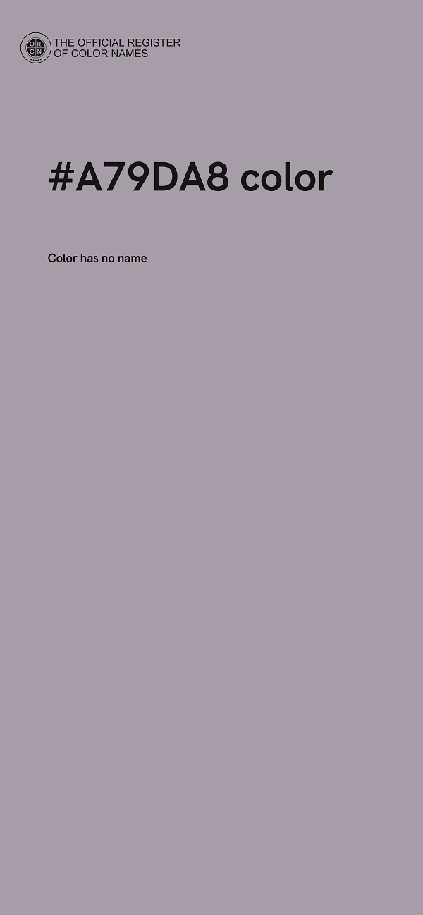 #A79DA8 color image