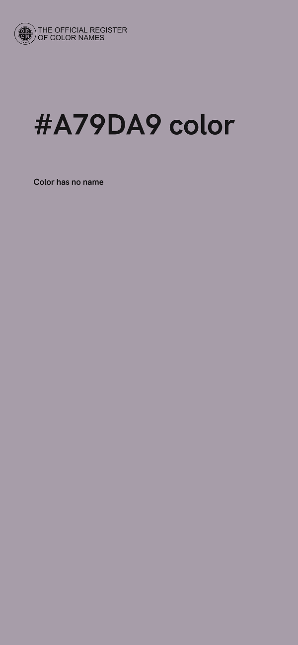 #A79DA9 color image