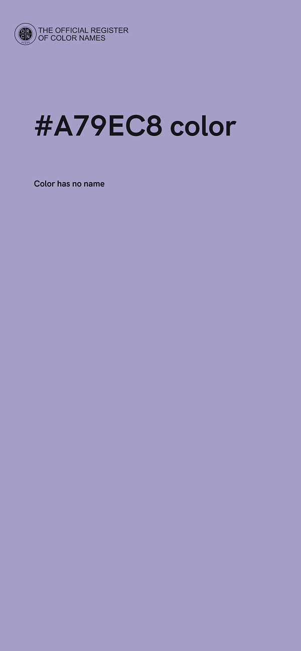 #A79EC8 color image