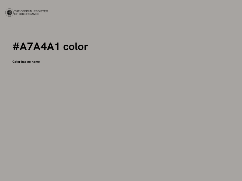 #A7A4A1 color image