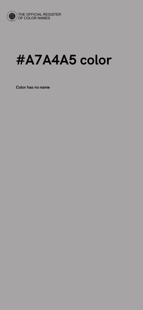 #A7A4A5 color image