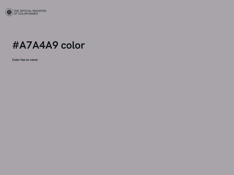 #A7A4A9 color image