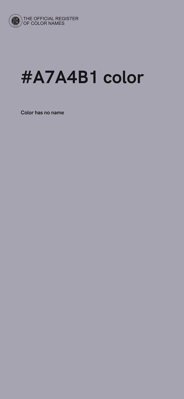 #A7A4B1 color image