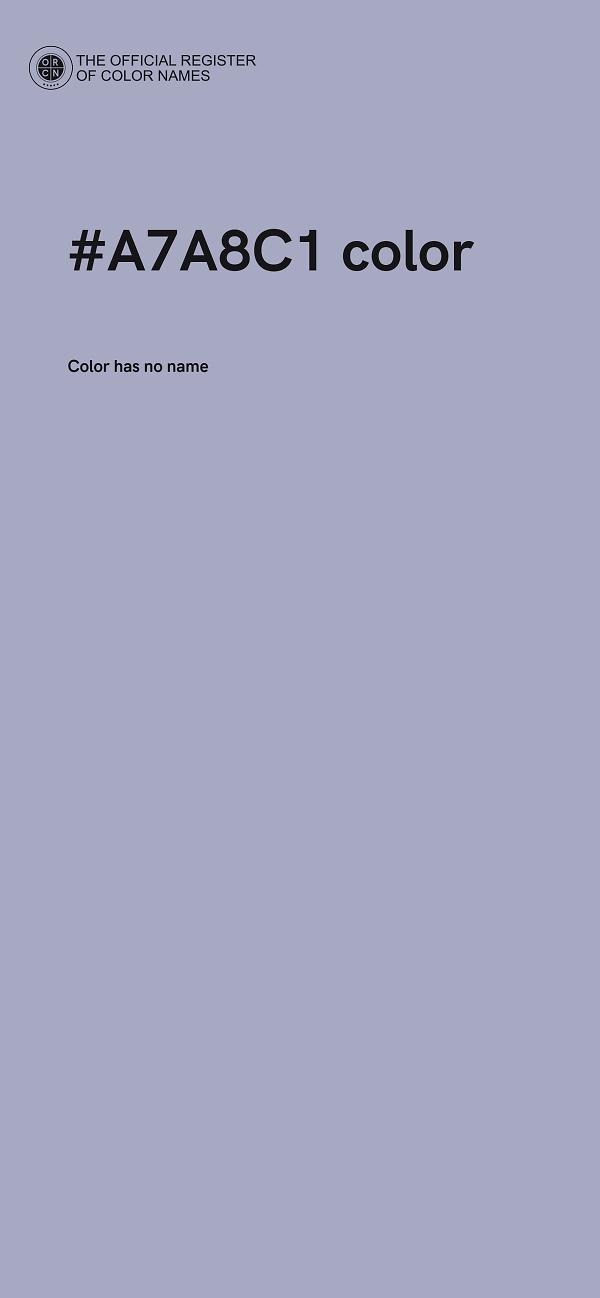 #A7A8C1 color image