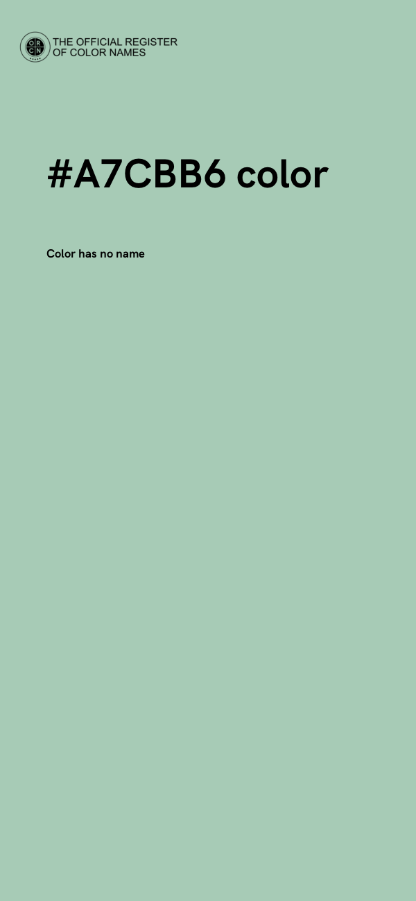 #A7CBB6 color image