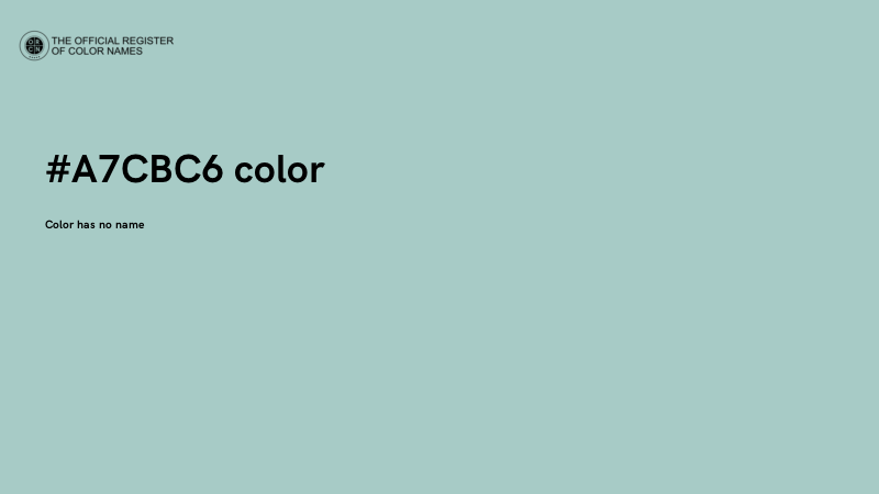 #A7CBC6 color image