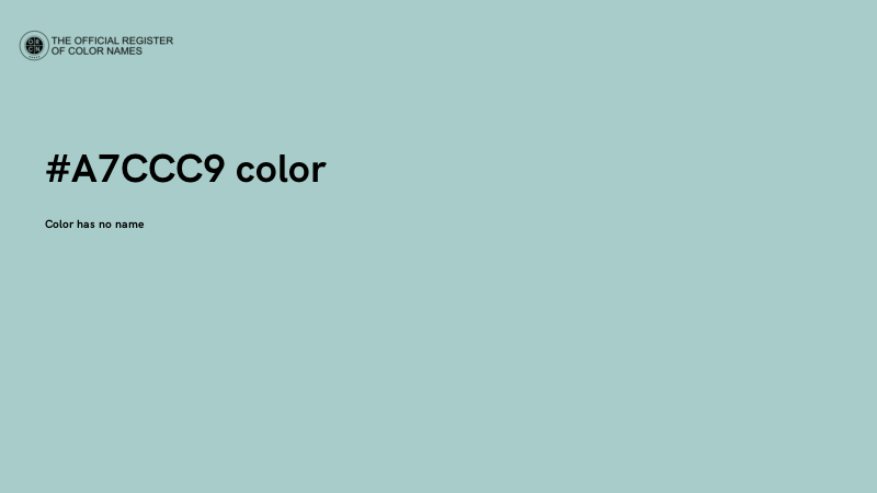 #A7CCC9 color image
