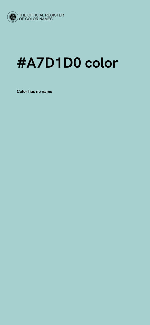 #A7D1D0 color image