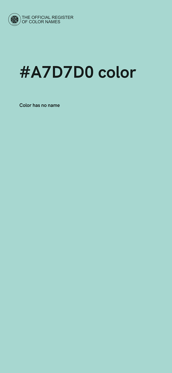 #A7D7D0 color image