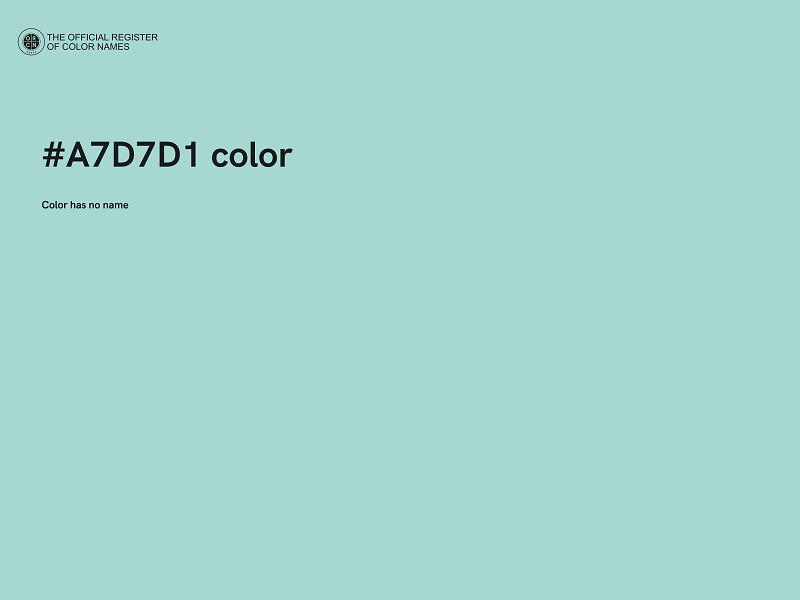 #A7D7D1 color image