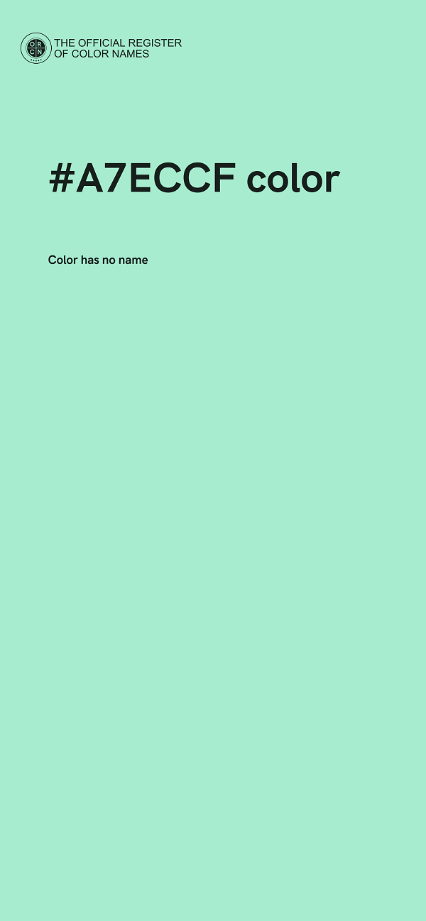 #A7ECCF color image