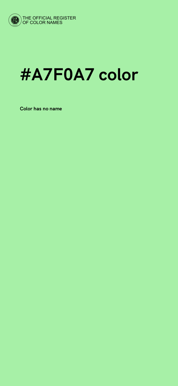 #A7F0A7 color image
