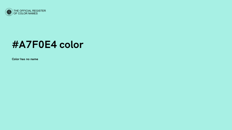 #A7F0E4 color image