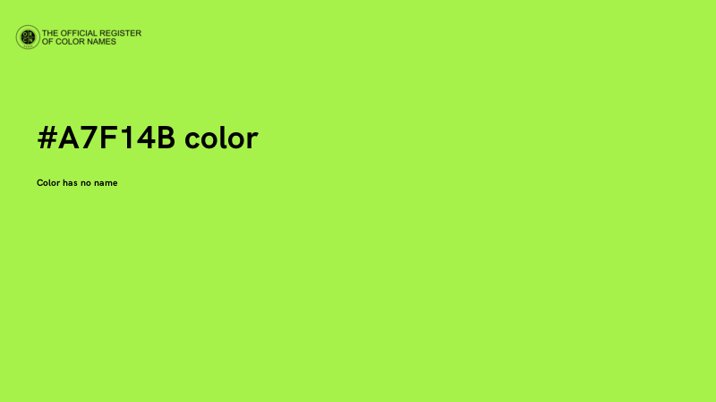 #A7F14B color image