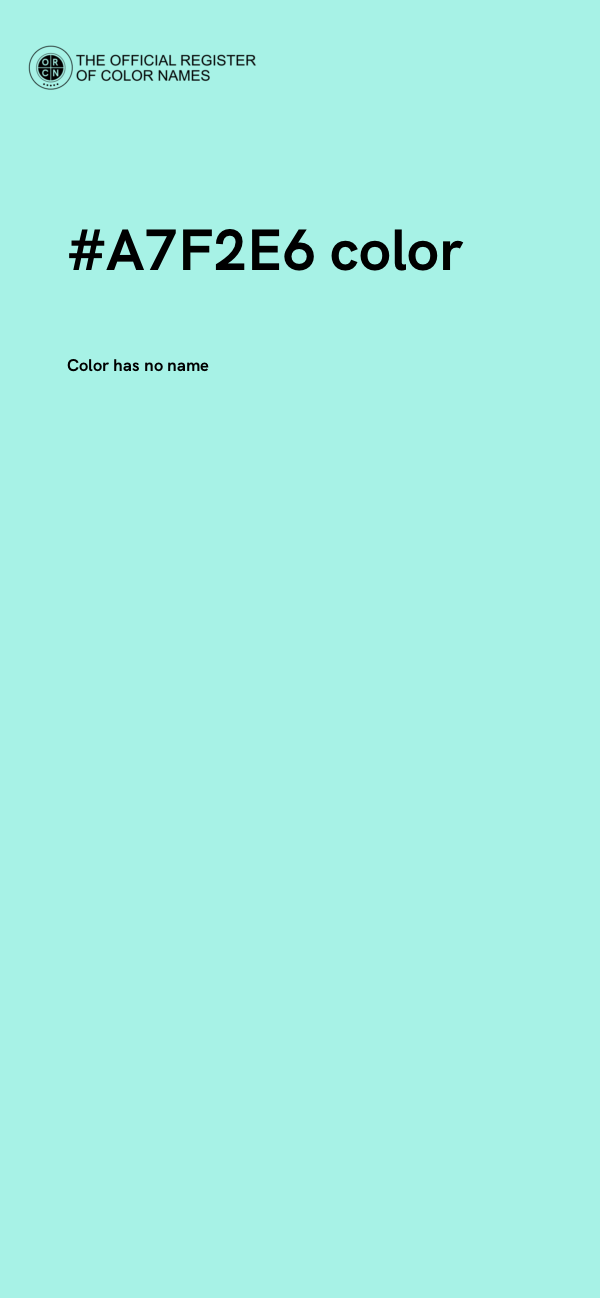 #A7F2E6 color image