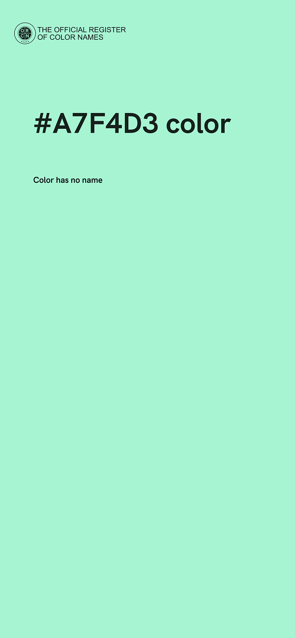 #A7F4D3 color image