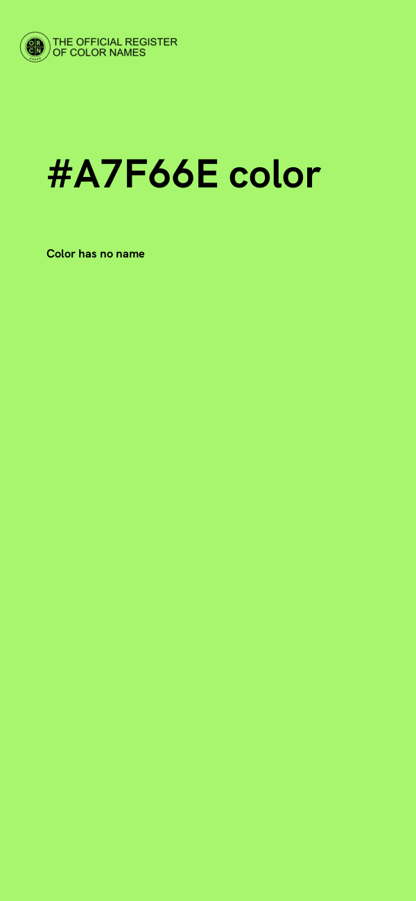 #A7F66E color image