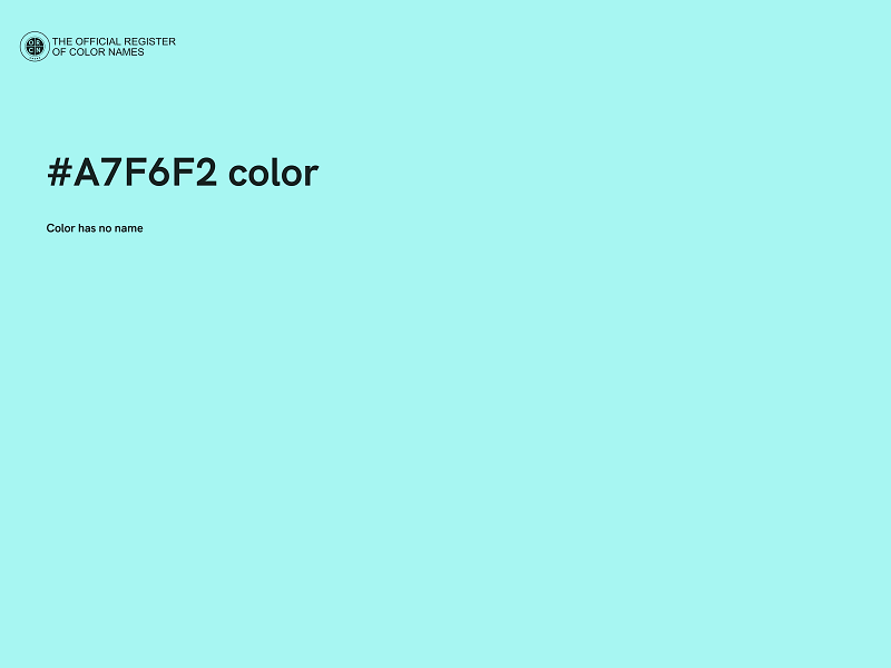#A7F6F2 color image