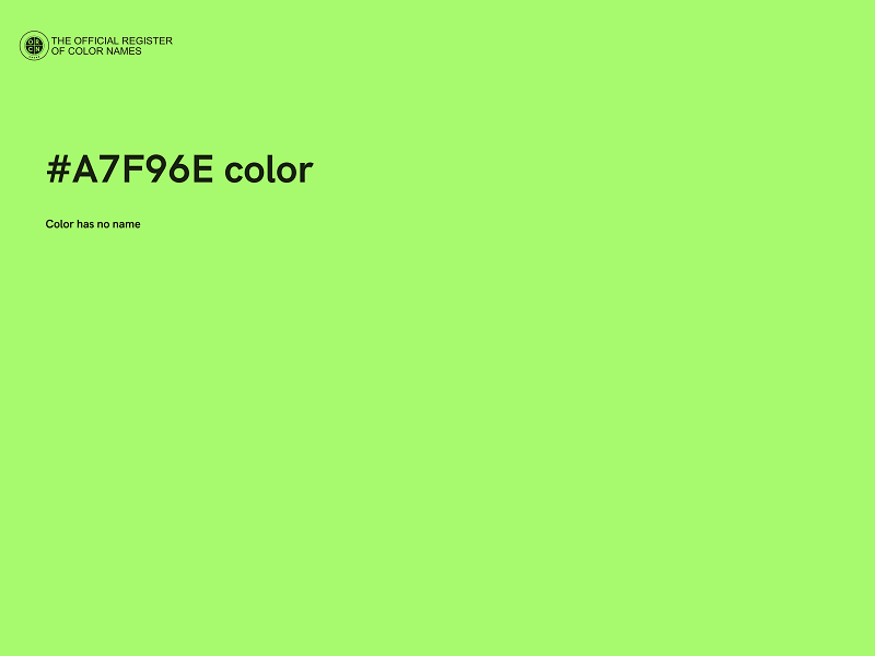 #A7F96E color image