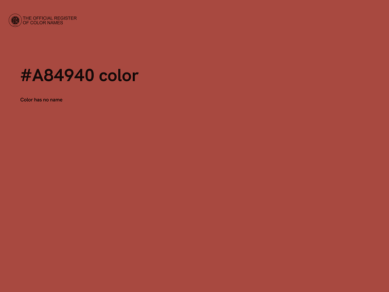 #A84940 color image