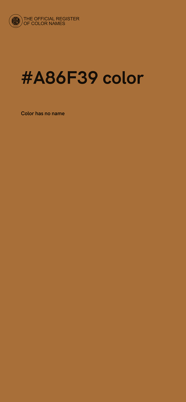 #A86F39 color image